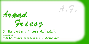 arpad friesz business card